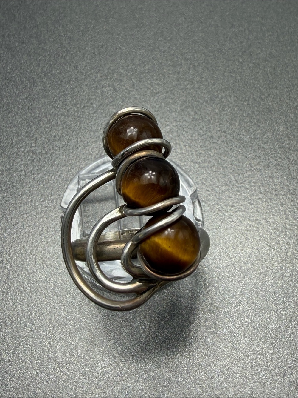 Vintage Sterling Tigers Eye Ring #29str
